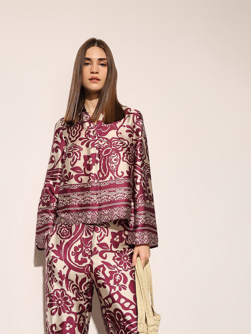 Printed Satin Co-ord Set